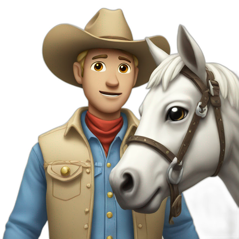 Cow-boy with White horse emoji