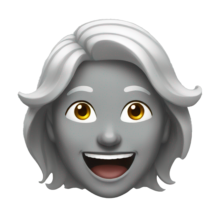grey woman laughing emoji