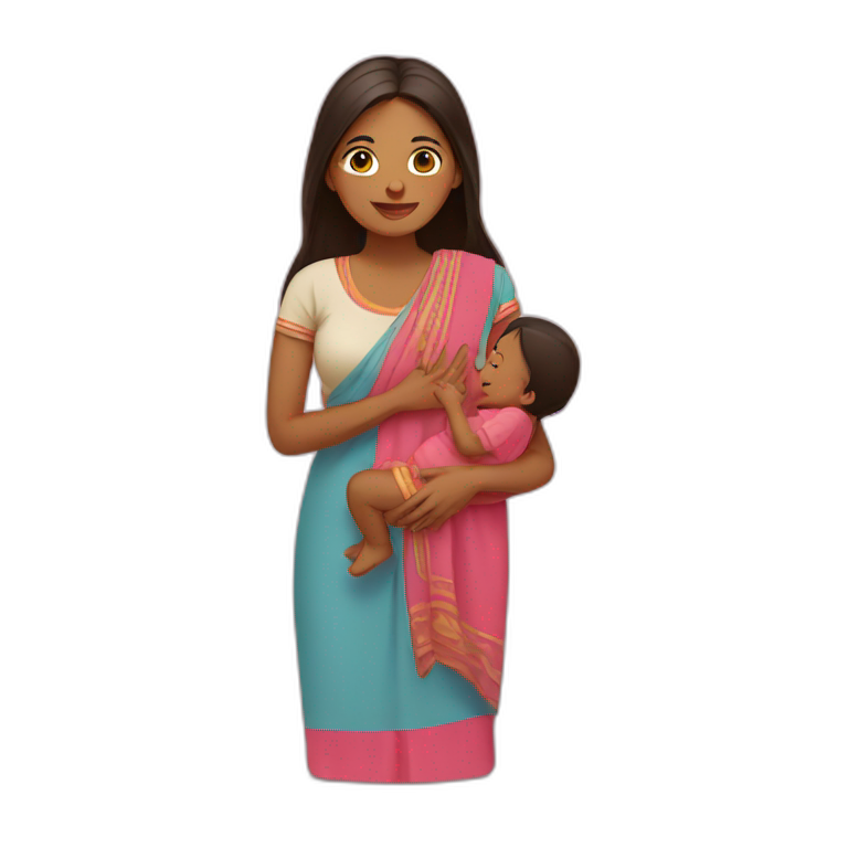 indian mother and baby emoji