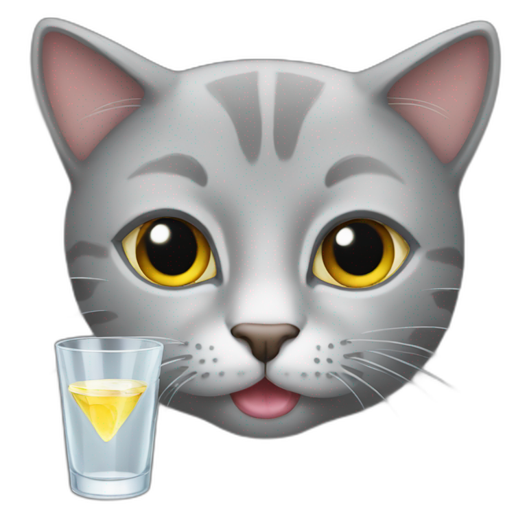 cat drink vodka emoji