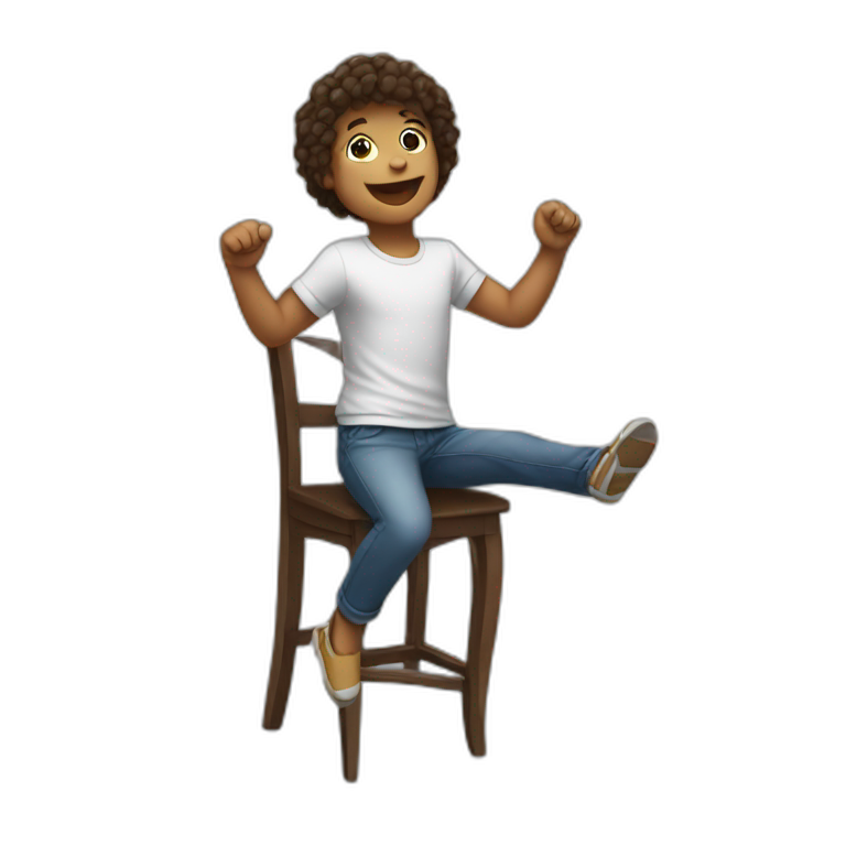 Youngster dancing on a chair emoji