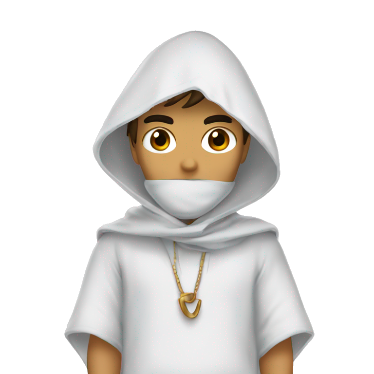 mysterious boy in hood emoji