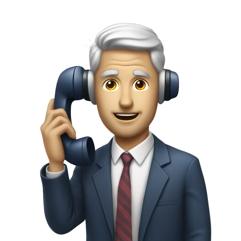 Man with Rotary Phone for a head emoji