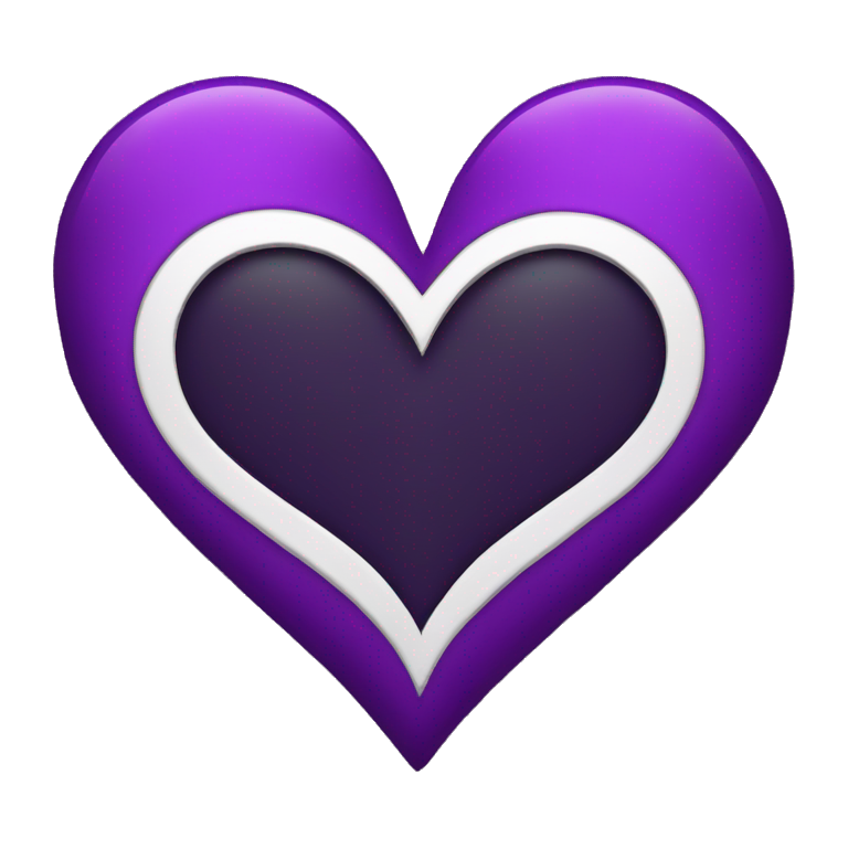 Black and Purple Heart half and half emoji