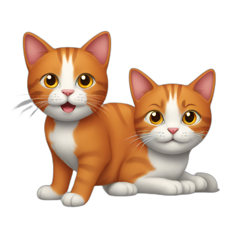 red cat and gray cat emoji