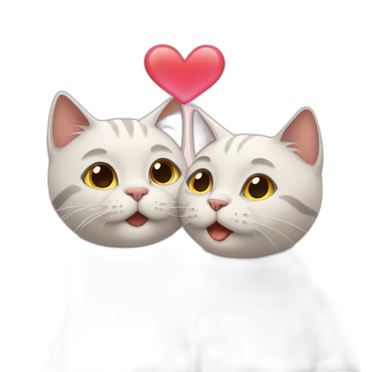 two cats in love emoji