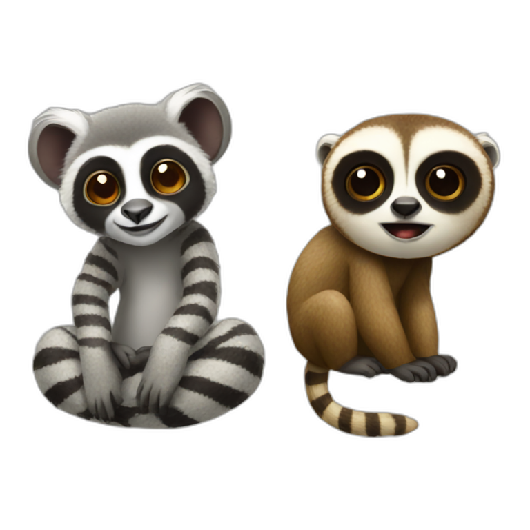 Lemur and sloth emoji