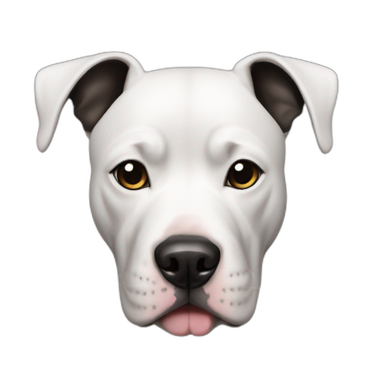 White and black pitbull dog emoji