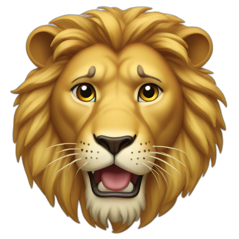 Pleading face lion emoji