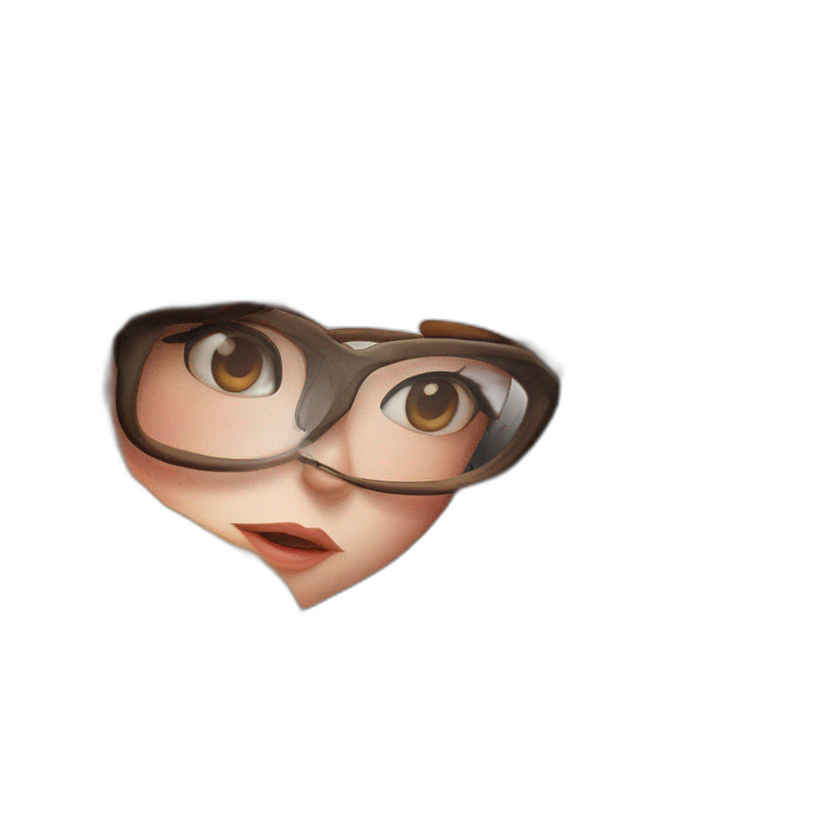 serene brown-haired girl in glasses emoji