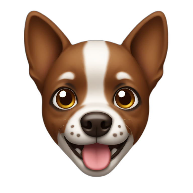 crazy small dog face  brown emoji