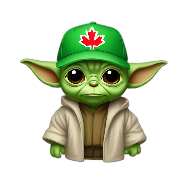 Yoda wearing a Montréal canadian cap emoji