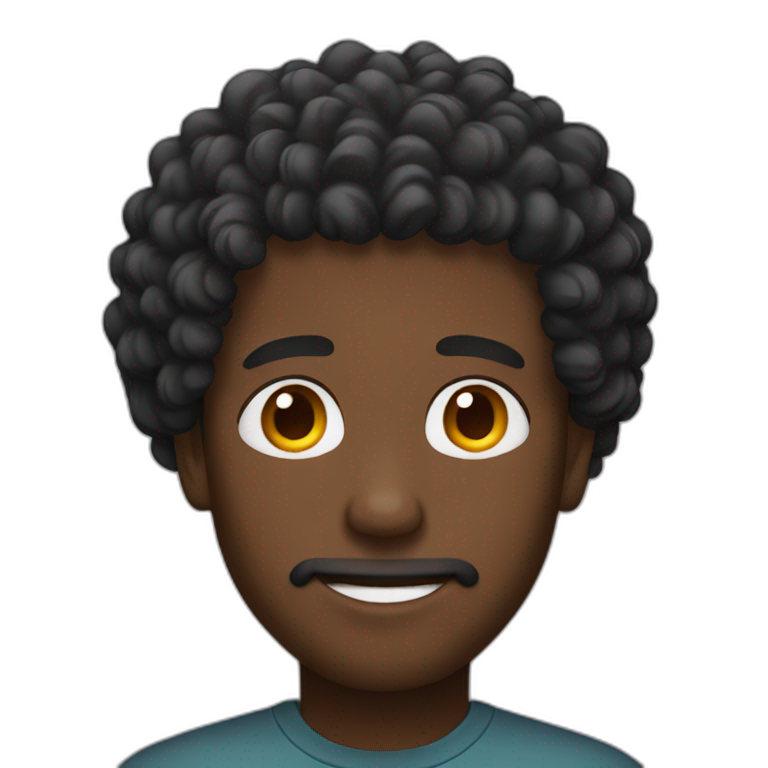 black man curly hair emoji