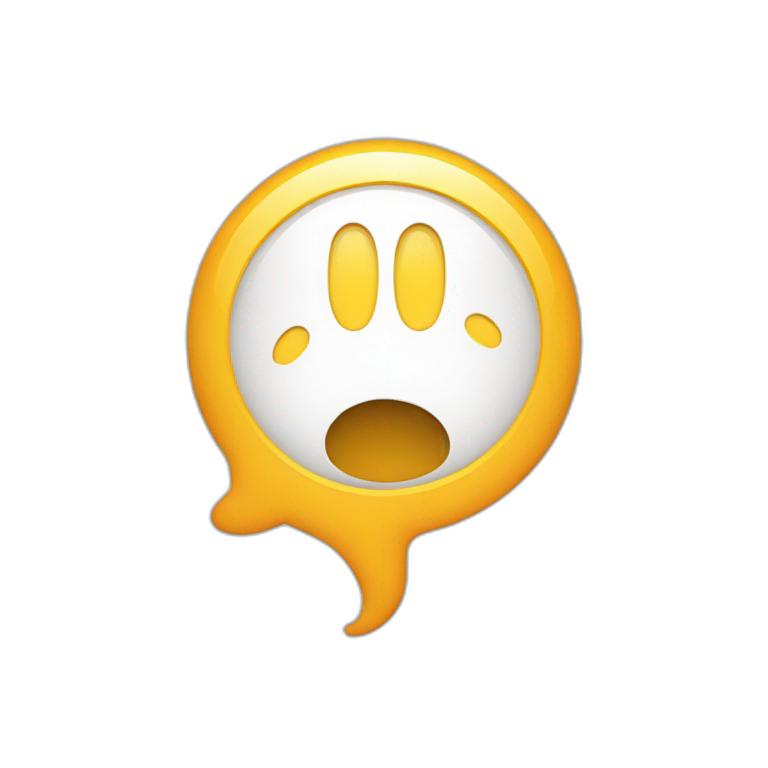 Exclamation mark inside a speech bubble. emoji