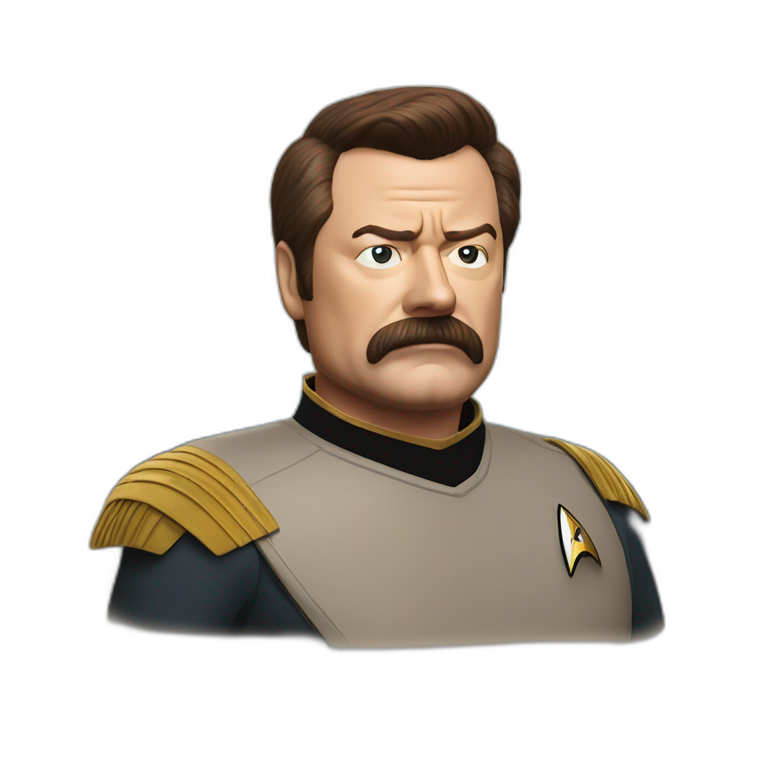 Photorealistic Ron Swanson as Captain Kirk Star Trek  emoji