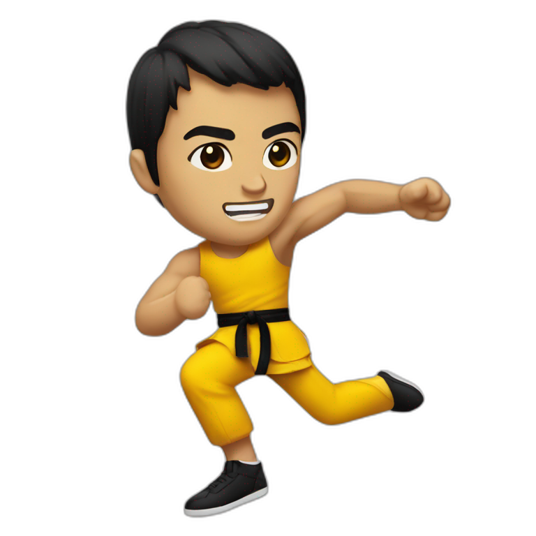 Bruce Lee fast kick emoji AI Emoji Generator