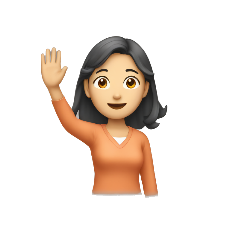 asian woman waving emoji