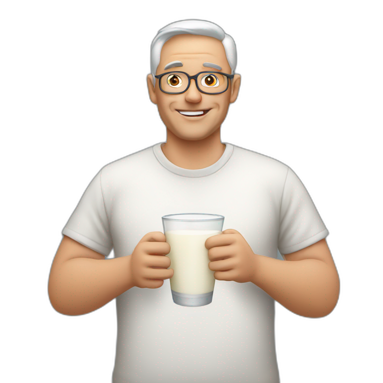 My dad with milk emoji