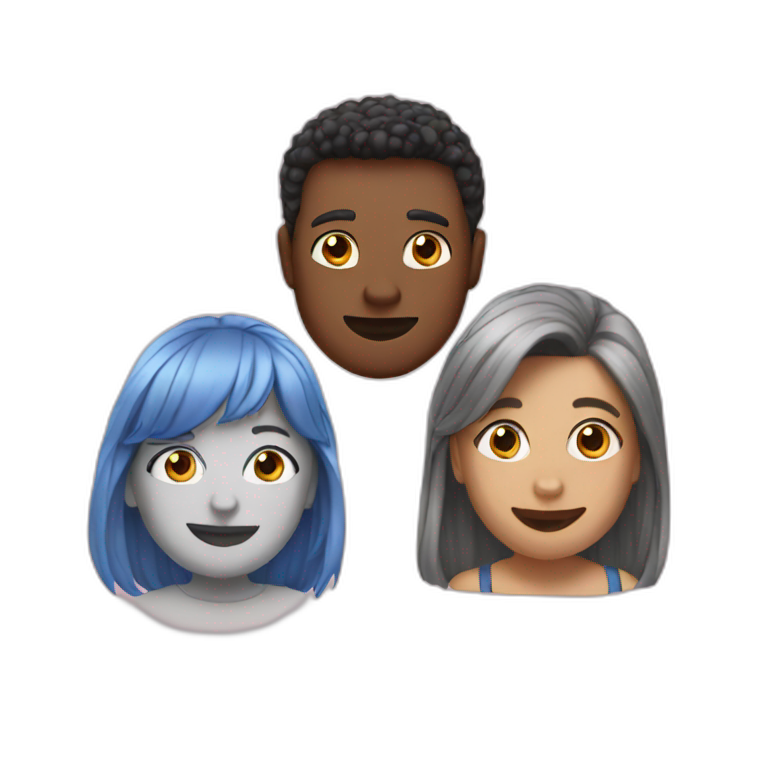 Three friends  emoji