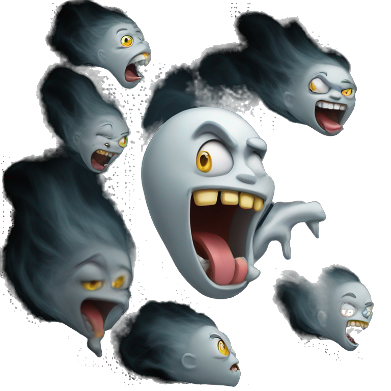 ghostly specter of sharp teeth emoji