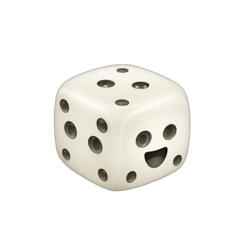 two dice showing different faces emoji
