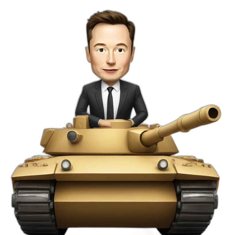 elon musk on Tank emoji