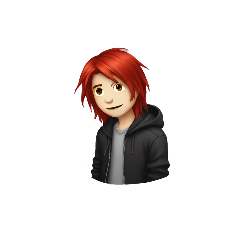 boy with long red hair emo emoji