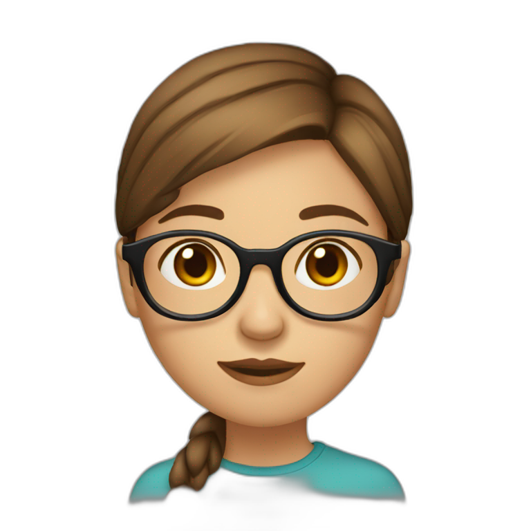 girl-with-brown-hair-and-round-glasses emoji