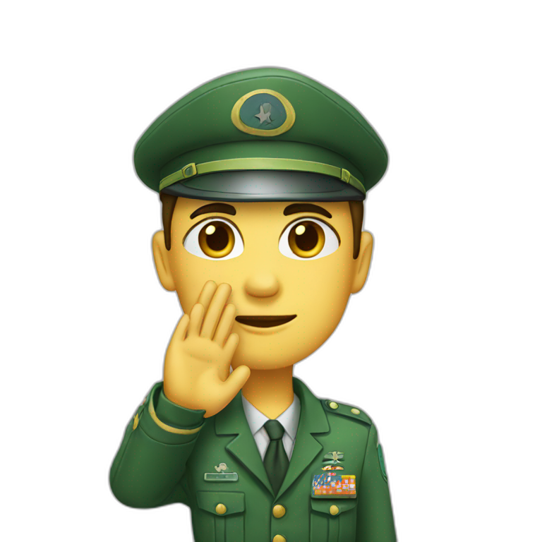 saluting face green skin emoji