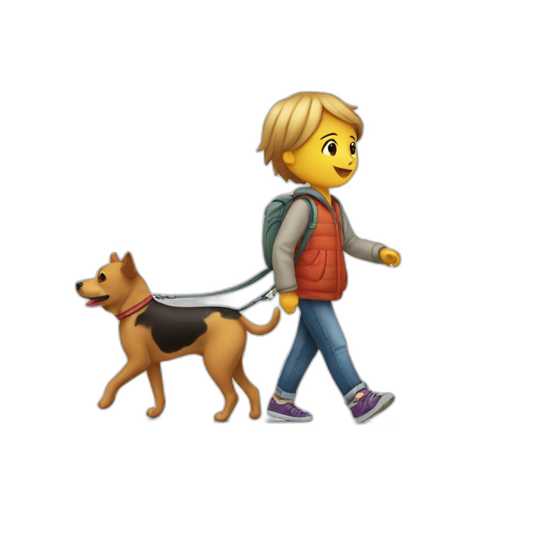 child walking dog emoji