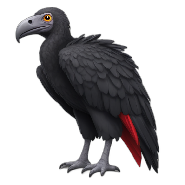 black vulture wearing flamengo soccer tshirt emoji