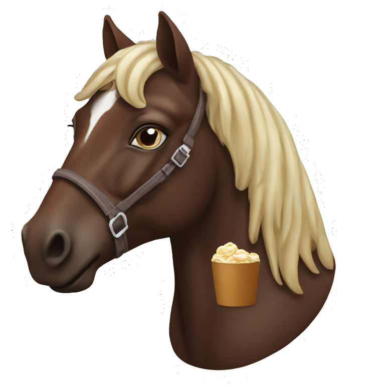 horse eating chocolate emoji