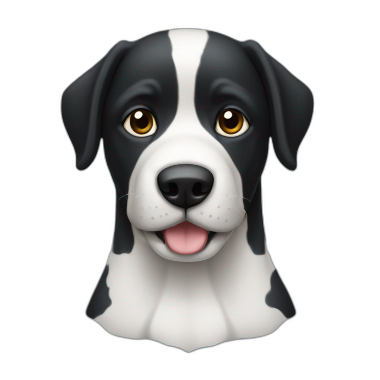 perro de agua muy grande negro y blanco emoji