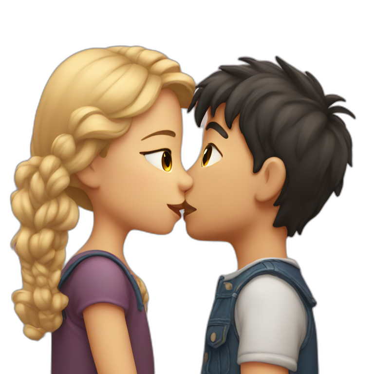 boy kissing girl emoji