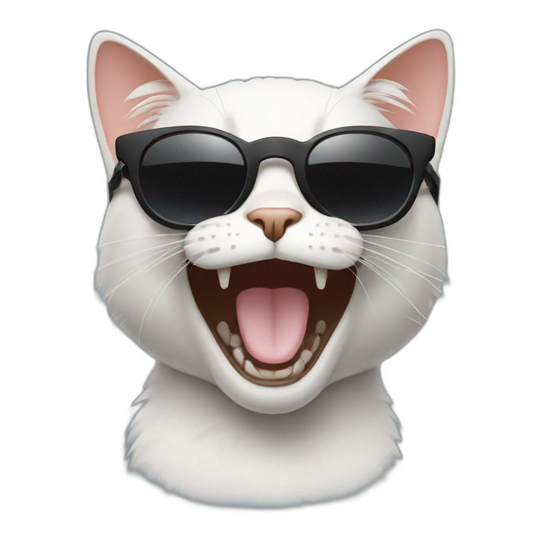 Cat with sunglasses and laughing emoji