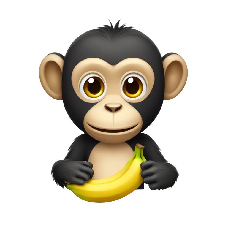 Monkey with banana  emoji