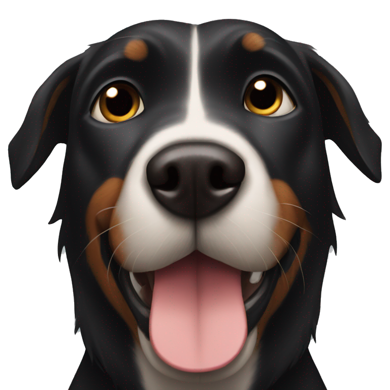 Black dog pointy nose emoji