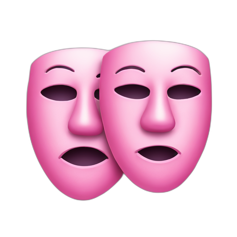 2 pink theatre masks emoji