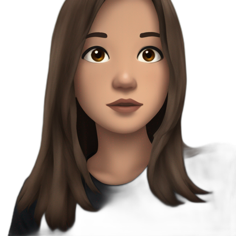 brown-eyed girl in black emoji