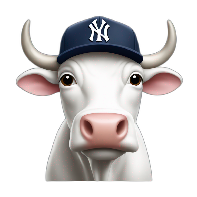 Bull with Yankees hat emoji