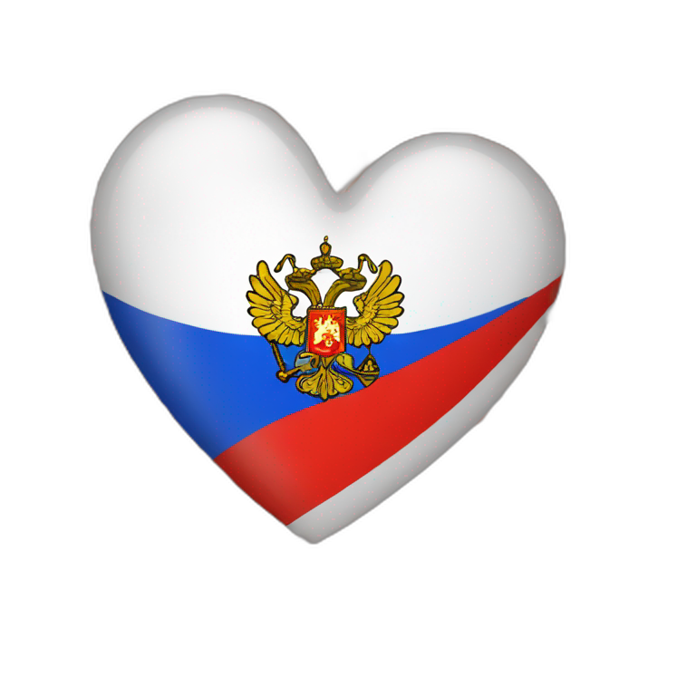 russian empire flag in heart emoji emoji