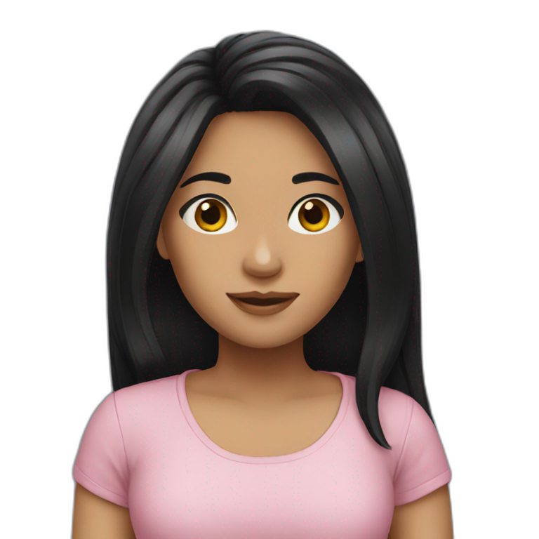 girl long black hair emoji
