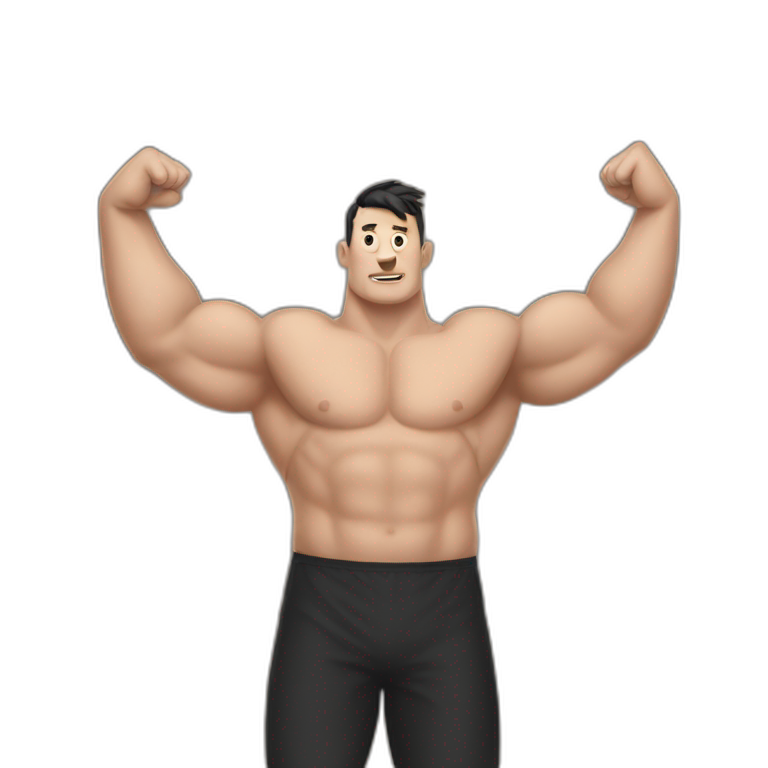 the strongman put his hands in the air emoji