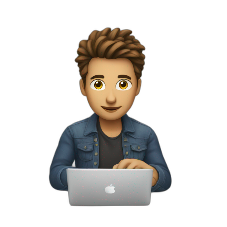 designer looking close at the screen emoji