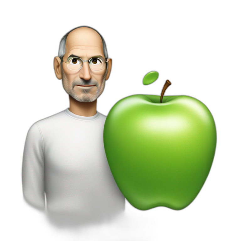 Steve Jobs with apple emoji