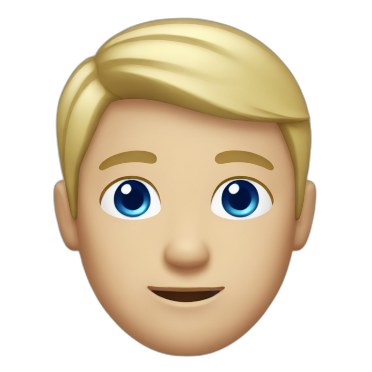 Short Blond hair man with blue eye emoji