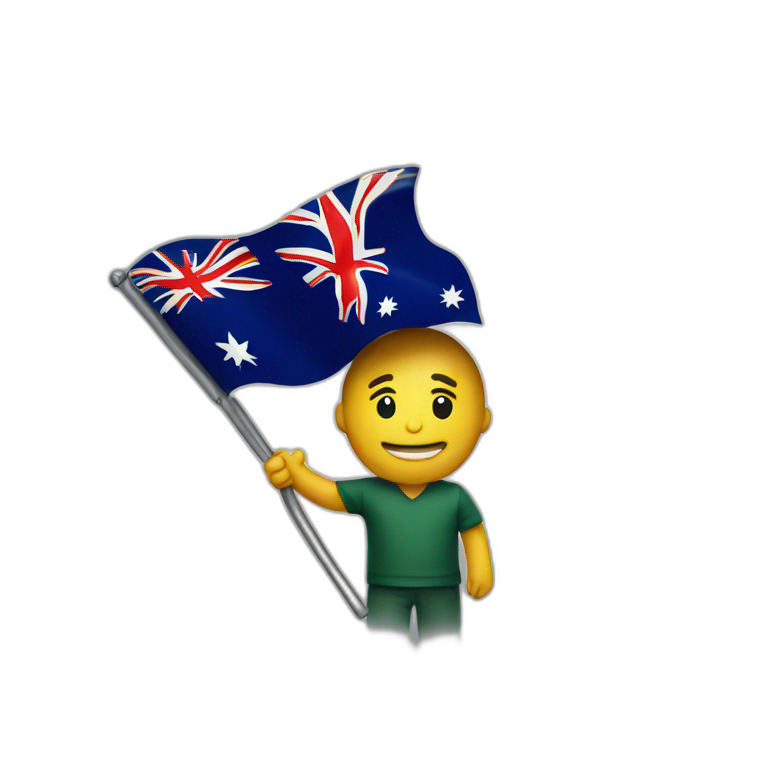 Man holding Australia flag emoji
