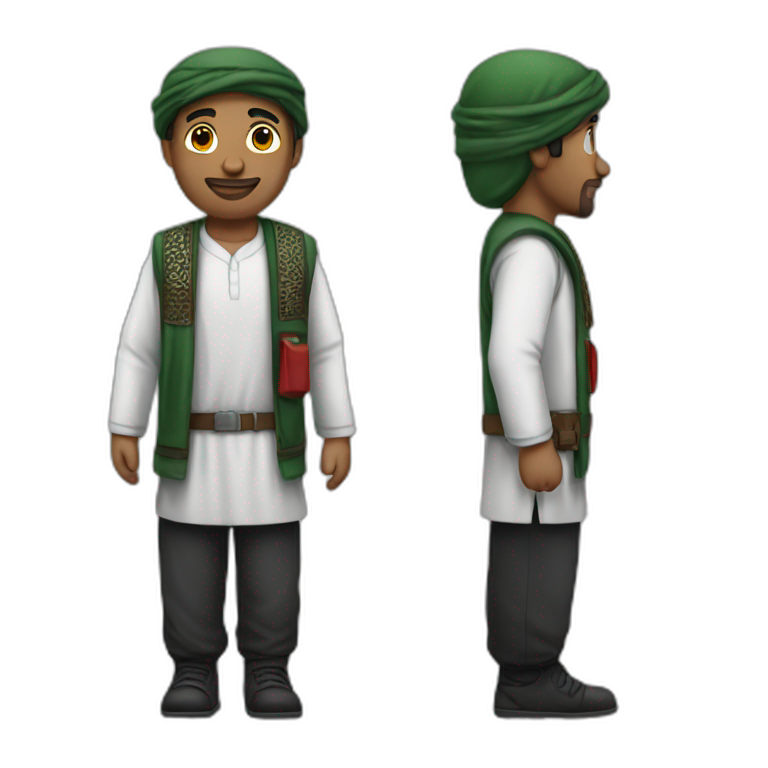 A man wearing Palestine clothing  emoji