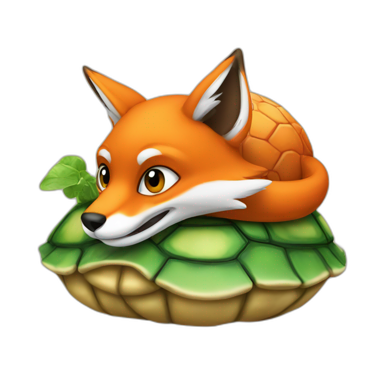 Fox above turtle emoji