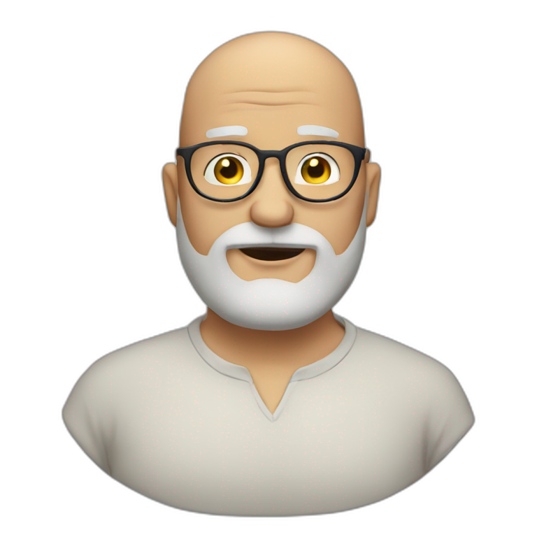 Old fat man glasses bald beard emoji